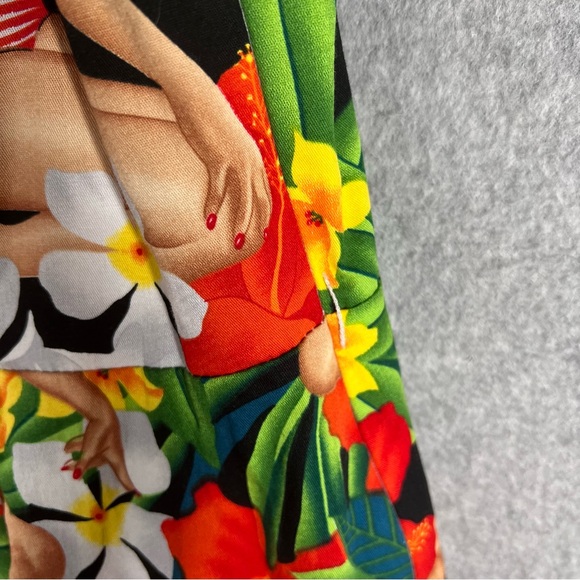 Belle Poque Womens Med Sleeveless Hawaiian Pin Up Girl A-Line Swing Midi Dress - Picture 13 of 15